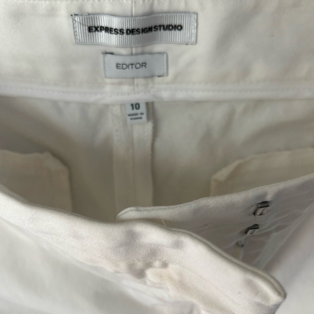Express Design Studio "Editor" white dress/casual pants  size 10‎ - Picture 5 of 10